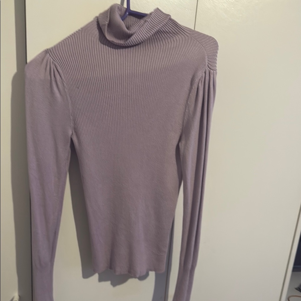 Purple Cowl Neck Slim Fit Top